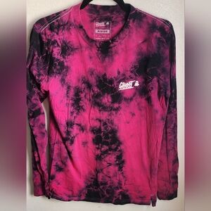 Ghost Pink and Black Tie-Dye Long Sleeve Shirt